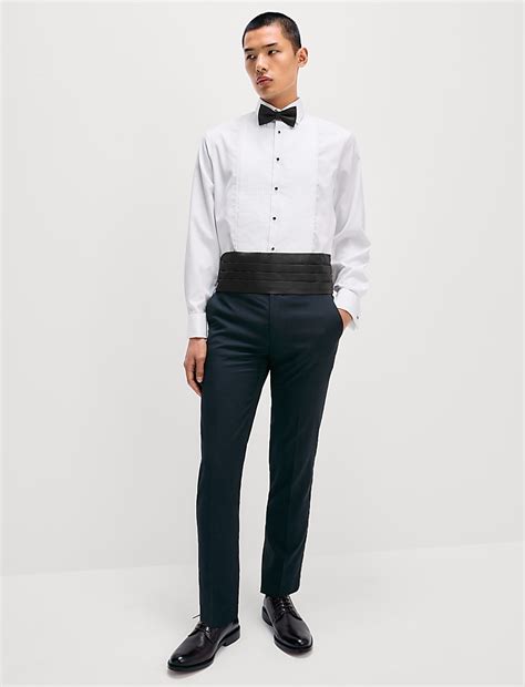 Buy Slim Fit Stretch Tuxedo Trousers at Marks & Spencer