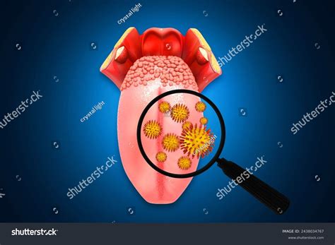 Anatomy Human Tongue Searching Bacteria Virus Stock Illustration ...