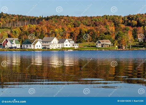 Autumn Landscape and Cabins on Lake Shore in Elmore State Park Stock ...
