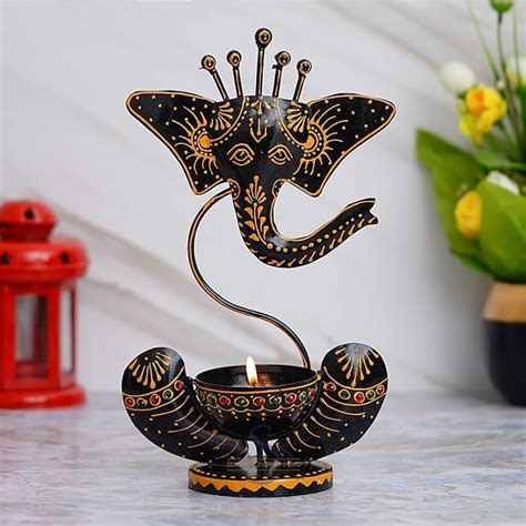 Buy Sia Space Shopping Metal Lord Ganesha Tealight Candle Holder ...