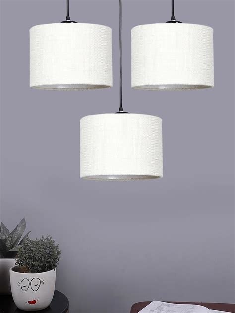 Buy Devansh White Jute Round Drum Cluster Hanging Lamp (15X3.25X20 ...