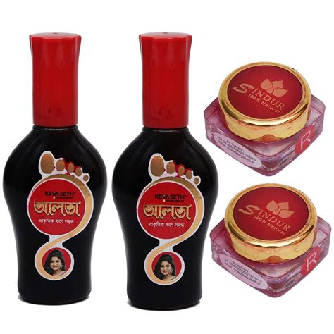 Keya Seth Aromatherapy 100% Natural Dust Sindoor Red 2Pcs & Natural ...