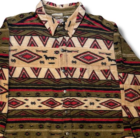 90s CHICO'S DESIGN Native Pattern Pile Shirt | RIDDLE clothing