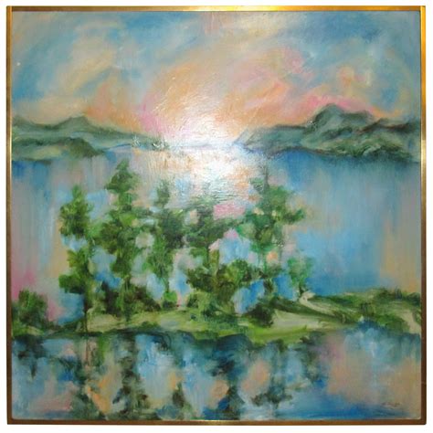 Vintage Artwork Impressionist Landscape Oil Painting Signed For Sale at 1stDibs