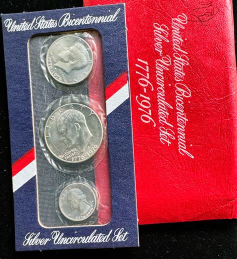 U.S. BICENTENNIAL SILVER UNCIRCULATED COIN SET 1776-1976 IN ORIG SEALED ...