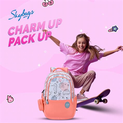 Skybags Charm Soft Feel Fabric 3 Compartments Laptop 2 Bottle Pockets