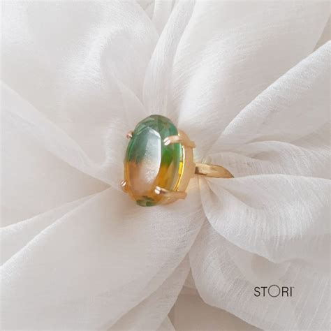 Dual Tone Glossy Stone Finger Ring – STORI