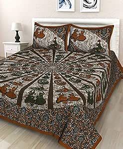 BedZone Cotton 300 TC Bedsheet (King_Multicolour) : Amazon.in: Home ...