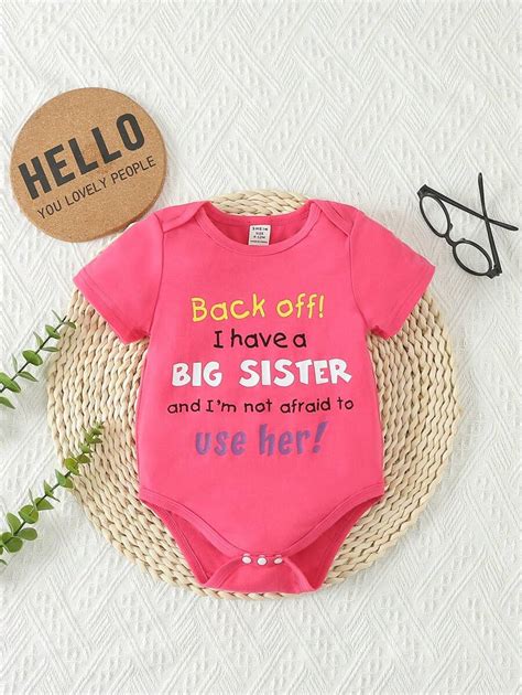 Baby Girls' Slogan Printed Short Sleeve Bodysuit | SHEIN USA