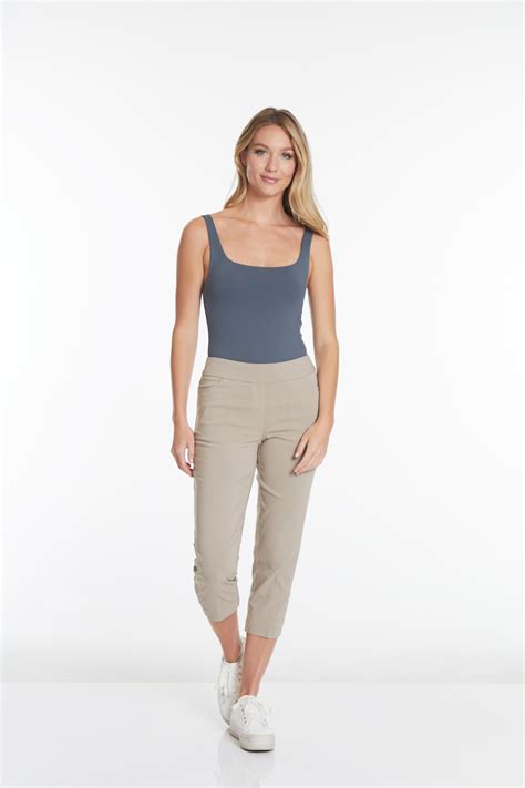 Petite Cropped Pants - Stone - Slimsation By Multiples