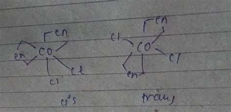 The type of isomerism shown by the complex [CoCl2(en)2] is A ...