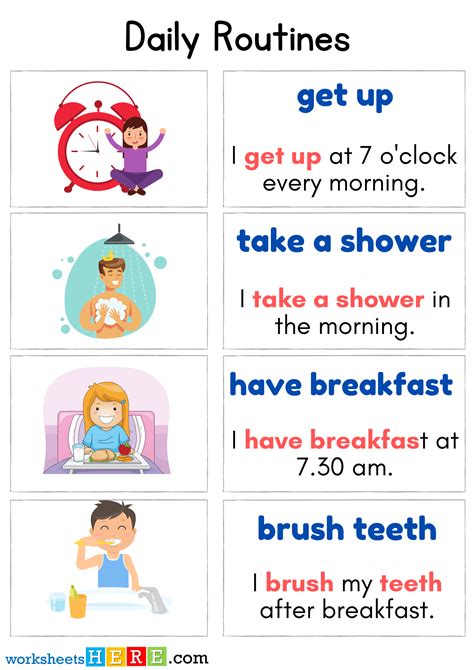 Image result for Daily Routine Examples for Practice