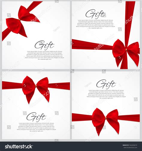 Gift Card Ribbon Bow Set Vector Stock Vector (Royalty Free) 546269674