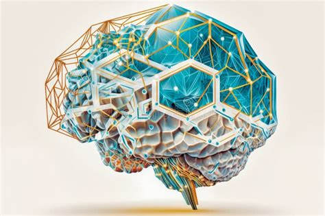 A Human Brain Integrated with AI Neural Network, Showcasing the Fusion ...