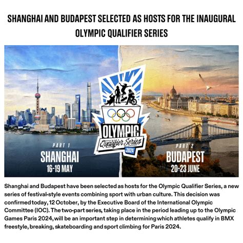 2024年举行！上海成功申办奥运会资格系列赛，我国再迎重磅体育赛