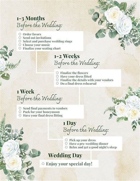 Image result for Downloadable Printable Wedding Checklist