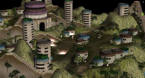 Download Stunning landscape of the Hidden Mist Village at dusk ...