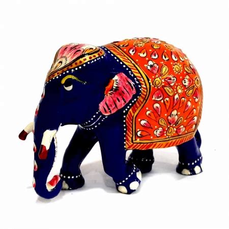 Metal Painted Trunk down Elephant 5 x 4 (Product Code 2717) at Rs 405.00