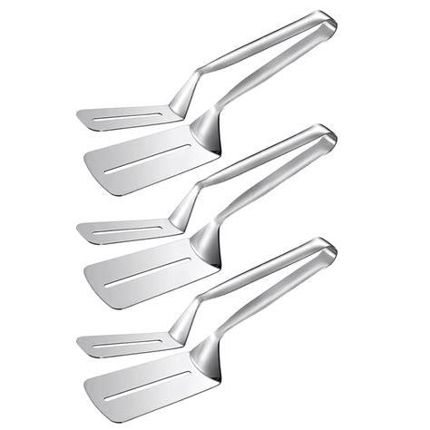 MOQIN Spatula Tongs for Flipping, Stainless Steel Grill Clamp Spatula ...