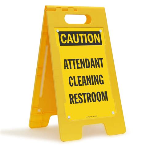 Buy SmartSign 25 x 12 inch “Caution - Attendant Cleaning Restroom” Two ...
