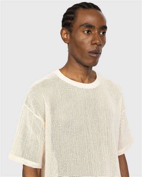 Highsnobiety – Cotton Mesh Knit T-Shirt Beige
