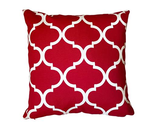 Outdoor Pillow Cover 20x20, Red Outdoor Pillow, Geometric Outdoor ...