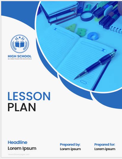 Lesson Plan Cover Page Simple Design 的图像结果