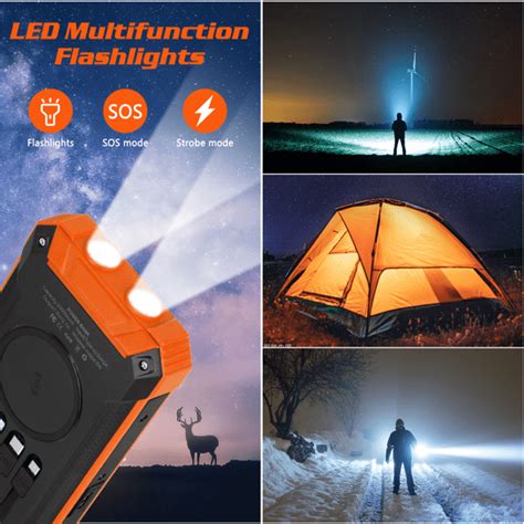 Buy Solar Power Bank 20000mAh Built-in 4 Cables Qi Wireless Charger For ...