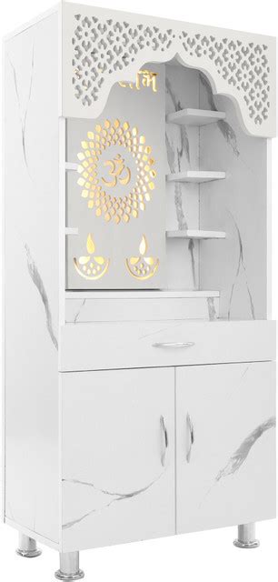 Old Wolf Furniture Wooden Mandir Temple With Decorative LED Light ...