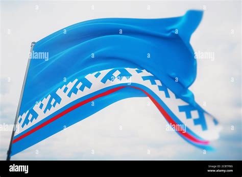 Flag of Nenets Autonomous Okrug. High resolution close-up 3D ...