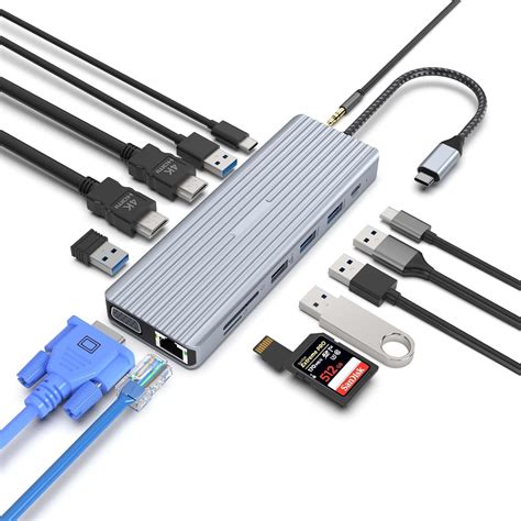 USB C Docking Station, TOTU USB C Docking Station, 14 in 1 USB C ...