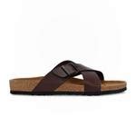 Buy Hoversole Hoversole Men's Brown Cork Cross Strap Sandals Online at ...