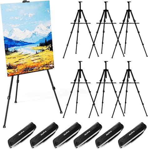 Nicpro 6 Pack Painting Easel for Display, Adjustable Height 17" to 66 ...