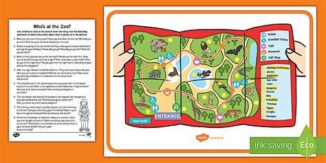 Who's at the Zoo? Oral Language Worksheet / Worksheets