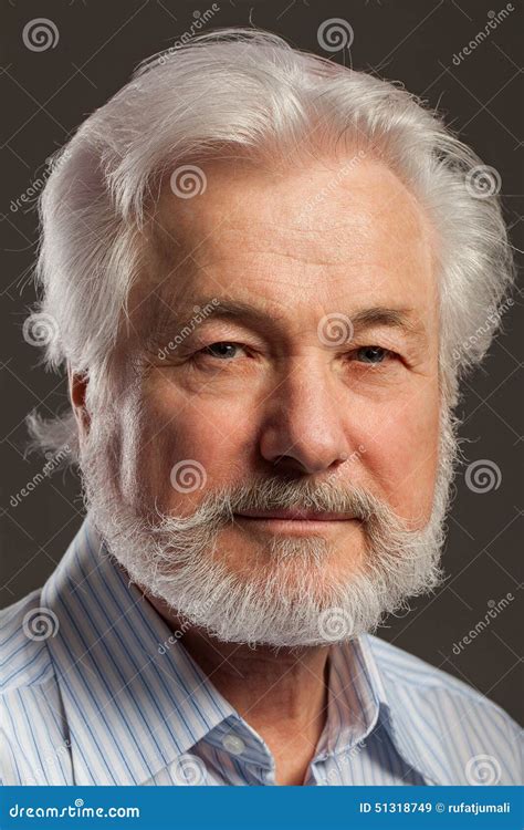Portrait of Old Man with Beard Stock Image - Image of middle ...
