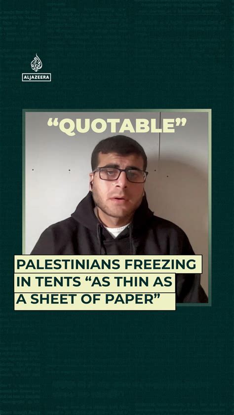 Palestinians freezing in tents as thin as a sheet of paper