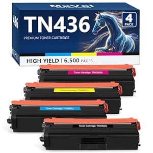 TN436 Toner Cartridge Set 6,500 Pages Super High Yield Replacement for ...
