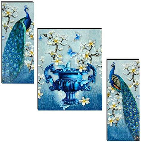 SAF paintings 6 MM MDF Peacock Designer Self Hanging Adhesive Digital ...