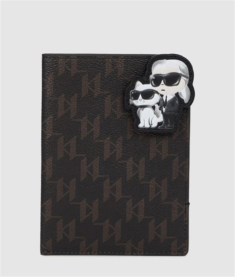 Ikon Monogram passport holder | Brown-Monogram | Women | KARL LAGERFELD