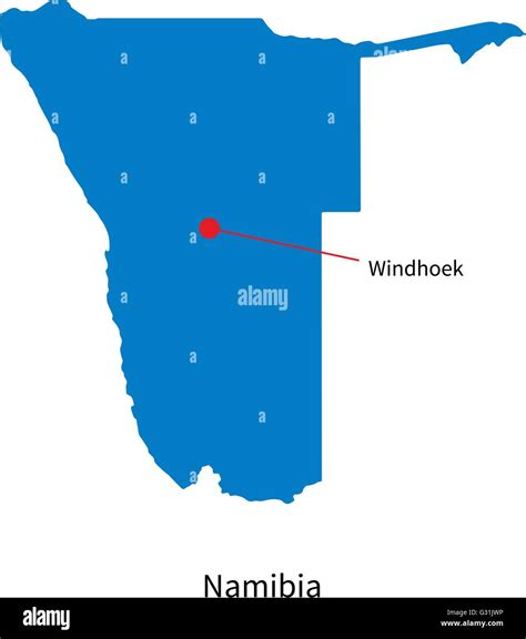 Detailed vector map of Namibia and capital city Windhoek Stock Vector Image & Art - Alamy
