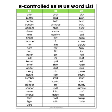 Lucky to Learn Phonics - Other Vowels - R-Controlled ER IR UR - Teacher ...