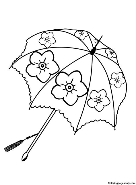 30 Umbrella Coloring Pages Printable 2