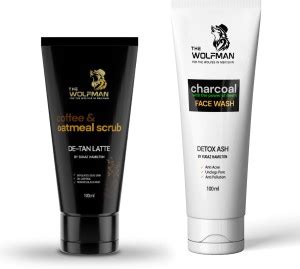 THE WOLFMAN Combo of Activated Charcoal & Neem Face Wash and Vitamin C ...