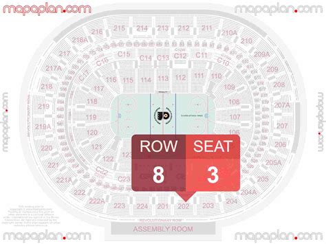 Wells Fargo Center seat & row numbers detailed seating chart ...