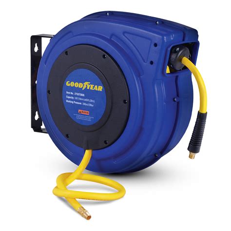 Goodyear, Retractable Air Hose Reel 3/8in. x 65ft., Hose Diameter 3/8 ...