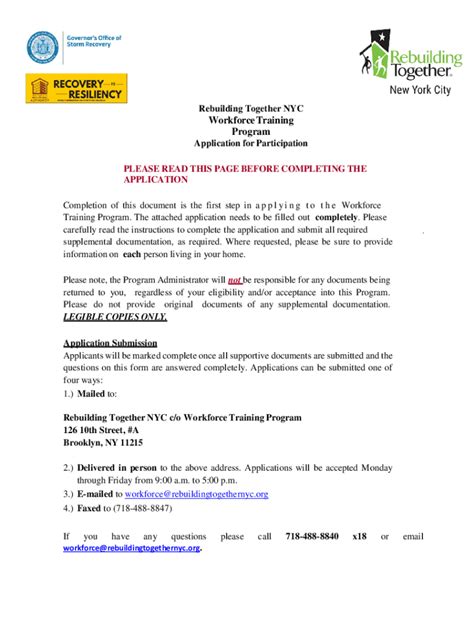 Fillable Online Workforce Training Program - Application for ...