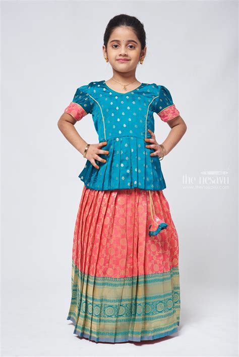 Banaras Designer Pattu Pavadai | Silk Skirt With Blouse for Girls | the ...
