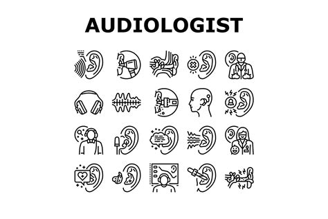 Audiologist Doctor Ear Deaf Icons Set Ve Graphic by stockvectorwin · Creative Fabrica