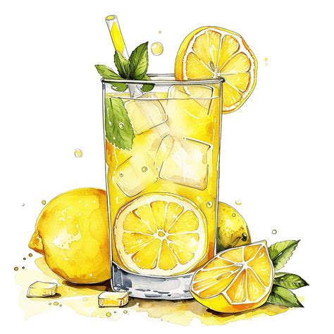Watercolor Lemonade Clip Art, Watercolor, Hand, Draw PNG Transparent ...