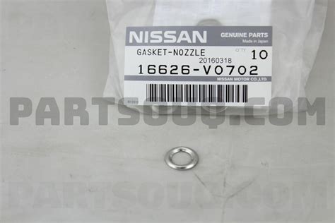 GASKET-NOZZLE 16626V0702 | Nissan Parts | PartSouq